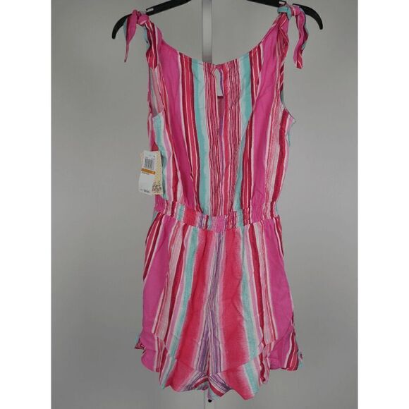 BEBOP Juniors' Striped Tie-Shoulder Romper Size S - Picture 4 of 13